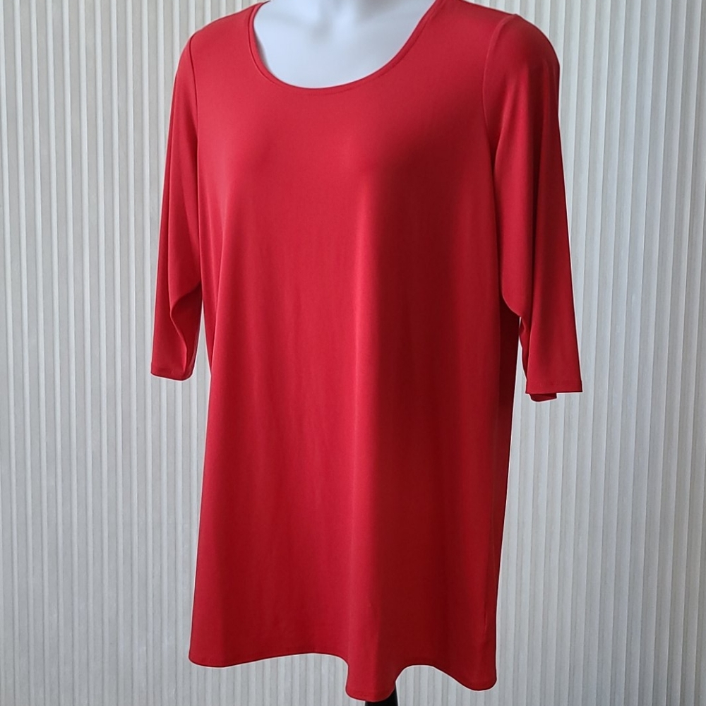 Susan Graver Scoop Neck 3/4 Sleeve Tunic